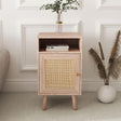 Ferrero Natural and Woven Rattan 1 Door Bedside Table