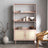 Ferrero Natural and Woven Rattan Open Shelving Unit with Cupboard