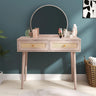 Ferrero Natural and Woven Rattan 2 Drawer Dressing Table with Mirror