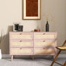 Ferrero Natural and Woven Rattan 6 Drawer Wide Chest