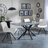 Ripon Grey Ceramic Dining Set - Boden Cream Fabric Swivel Dining Chair-3