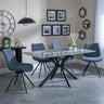 Ripon Grey Ceramic Dining Set - Boden Dark Grey Fabric Swivel Dining Chair-5