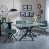 Ripon Grey Ceramic Dining Set - Boden Green Fabric Swivel Dining Chair-4