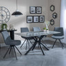 Ripon Grey Ceramic Dining Set - Boden Grey Fabric Swivel Dining Chair-6