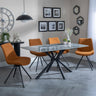 Ripon Grey Ceramic Dining Set - Boden Orange Fabric Swivel Dining Chair