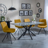Ripon Grey Ceramic Dining Set - Boden Yellow Fabric Swivel Dining Chair-2
