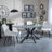 Ripon Grey Ceramic Dining Set - Darwin Cream Fabric Dining Chair-2
