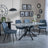 Ripon Grey Ceramic Dining Set - Darwin Dark Grey Fabric Dining Chair-5