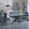 Ripon Grey Ceramic Dining Set - Darwin Dark Grey Fabric Dining Chair-5