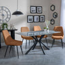 Ripon Grey Ceramic Dining Set - Darwin Orange Fabric Dining Chair-4