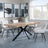 Bronx Industrial Oak Effect Dining Set with Spider Legs - Ace Beige Fabric Swivel Dining Chair-3