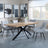 Bronx Industrial Oak Effect Dining Set with Spider Legs - Ace Grey Fabric Swivel Dining Chair-2