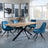 Bronx Industrial Oak Effect Dining Set with Spider Legs - Arctic Blue Velvet Fabric Swivel Dining Chair