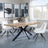 Bronx Industrial Oak Effect Dining Set with Spider Legs - Arctic Cream Velvet Fabric Swivel Dining Chair-4