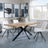 Bronx Industrial Oak Effect Dining Set with Spider Legs - Boden Cream Fabric Swivel Dining Chair-3