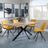 Bronx Industrial Oak Effect Dining Set with Spider Legs - Boden Yellow Fabric Swivel Dining Chair-2
