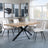 Bronx Industrial Oak Effect Dining Set with Spider Legs - Corona Beige Fabric Dining Chair-3