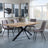 Bronx Industrial Oak Effect Dining Set with Spider Legs - Corona Camel Fabric Dining Chair-4