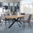 Ezra Oak Dining Set with Black Spider Legs - Corona Camel Fabric Dining Chair-5