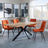 Bronx Industrial Oak Effect Dining Set with Spider Legs - Corona Orange Fabric Dining Chair-5