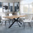Bronx Industrial Oak Effect Dining Set with Spider Legs - Darwin Cream Fabric Dining Chair-2