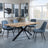 Bronx Industrial Oak Effect Dining Set with Spider Legs - Darwin Dark Grey Fabric Dining Chair