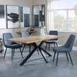 Bronx Industrial Oak Effect Dining Set with Spider Legs - Darwin Dark Grey Fabric Dining Chair