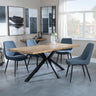 Bronx Industrial Oak Effect Dining Set with Spider Legs - Darwin Dark Grey Fabric Dining Chair