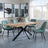 Bronx Industrial Oak Effect Dining Set with Spider Legs - Darwin Green Fabric Dining Chair-5