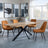 Bronx Industrial Oak Effect Dining Set with Spider Legs - Darwin Orange Fabric Dining Chair-4