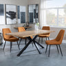 Bronx Industrial Oak Effect Dining Set with Spider Legs - Darwin Orange Fabric Dining Chair-4