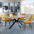 Bronx Industrial Oak Effect Dining Set with Spider Legs - Darwin Yellow Fabric Dining Chair-3