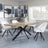 Bronx Industrial Oak Effect Dining Set with Spider Legs - Ion Cream Boucle Teddy Fabric Swivel Dining Chair-5