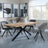 Bronx Industrial Oak Effect Dining Set with Spider Legs - Ion Dark Grey Velvet Fabric Swivel Dining Chair-2