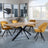 Ezra Oak Dining Set with Black Spider Legs - Ion Mustard Velvet Fabric Swivel Dining Chair-5