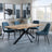 Bronx Industrial Oak Effect Dining Set with Spider Legs - Peyton Blue Fabric Dining Chair