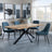 Ezra Oak Dining Set with Black Spider Legs - Peyton Blue Fabric Dining Chair-2