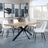 Bronx Industrial Oak Effect Dining Set with Spider Legs - Peyton Cream Fabric Dining Chair-4