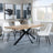 Ezra Oak Dining Set with Black Spider Legs - Peyton Cream Fabric Dining Chair-4