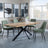 Bronx Industrial Oak Effect Dining Set with Spider Legs - Peyton Green Fabric Dining Chair-3