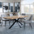 Bronx Industrial Oak Effect Dining Set with Spider Legs - Peyton Grey Fabric Dining Chair-2