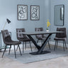 Maldon Grey Ceramic Dining Set - Corona Grey Fabric Dining Chair-9