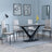 Maldon Grey Ceramic Dining Set - Lido Sand Fabric Dining Chair with Black Legs-3