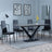 Maldon Grey Ceramic Dining Set - Metro Black Leather Dining Chair with Black Legs-4