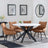 Novara White Ceramic 4 Seater Round Dining Set - 4 Ace Orange Fabric Swivel Dining Chair-3
