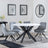 Novara White Ceramic 4 Seater Round Dining Set - 4 Arctic Grey Velvet Fabric Swivel Dining Chair-2