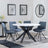 Novara White Ceramic 4 Seater Round Dining Set - 4 Boden Dark Grey Fabric Swivel Dining Chair-5
