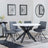 Novara White Ceramic 4 Seater Round Dining Set - 4 Boden Grey Fabric Swivel Dining Chair-6