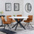 Novara White Ceramic 4 Seater Round Dining Set - 4 Boden Orange Fabric Swivel Dining Chair-3