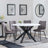 Novara White Ceramic 4 Seater Round Dining Set - 4 Corona Camel Fabric Dining Chair-3